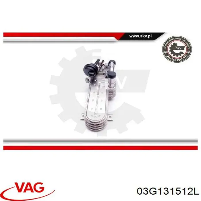 Enfriador de recirculación de gases de escape EGR 03G131512L VAG