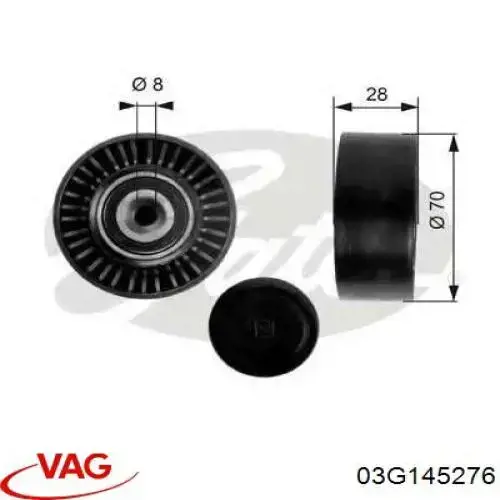Polea inversión/guía, correa auxiliar servicios VAG 03G145276 precio, desde 13,22 EUR