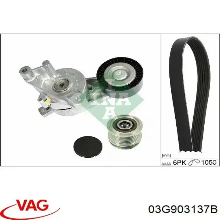 Correa de alternador 03G903137B VAG