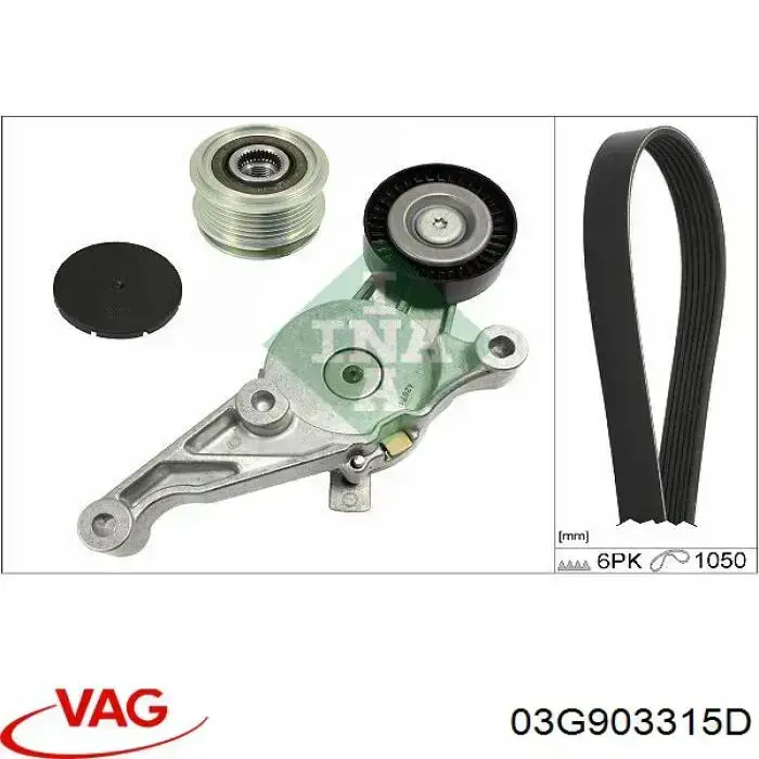 Tensor de la correa trapecial VAG 03G903315D precio, desde 25,98 EUR