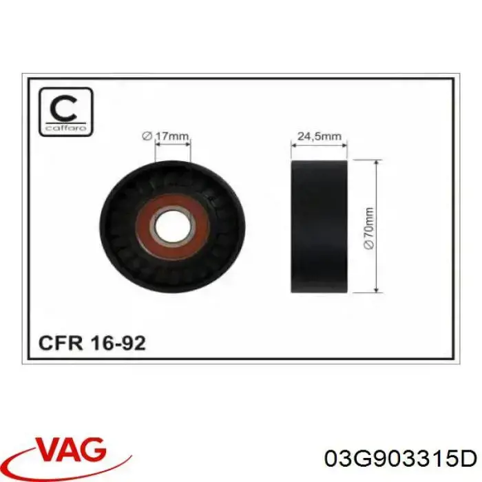 Comprar 03G903315D VAG Tensor de correa poli V 