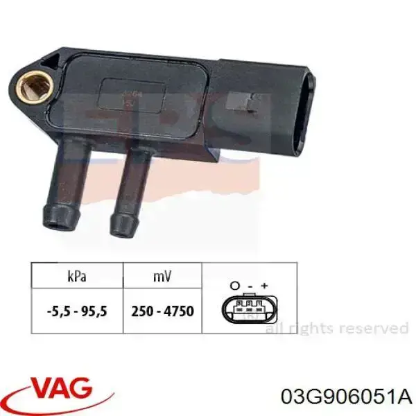 03G906051A VAG Sensor, presión gas de escape