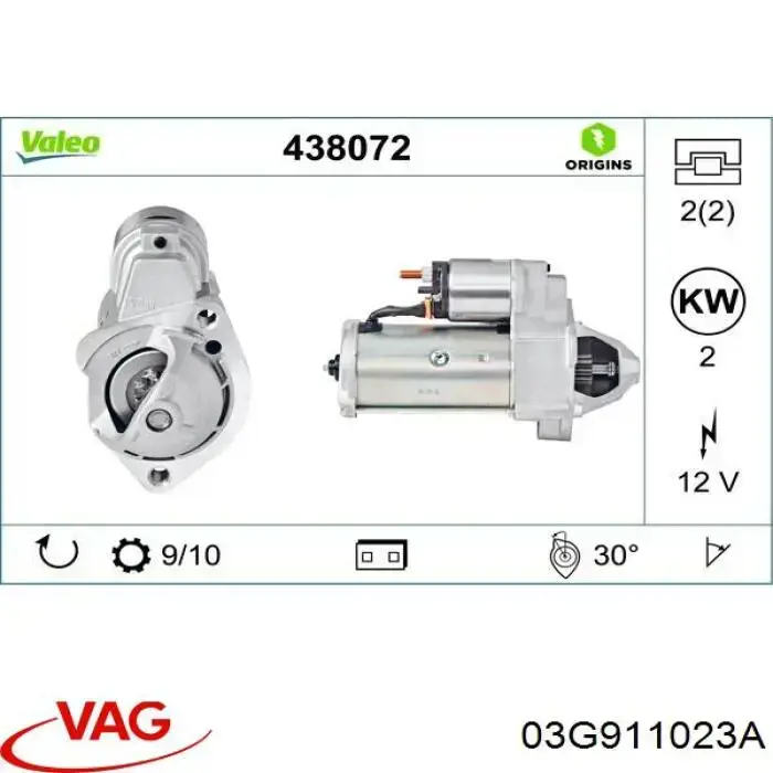 Burro de arranque  VAG 03G911023A precio, desde 75,63 EUR