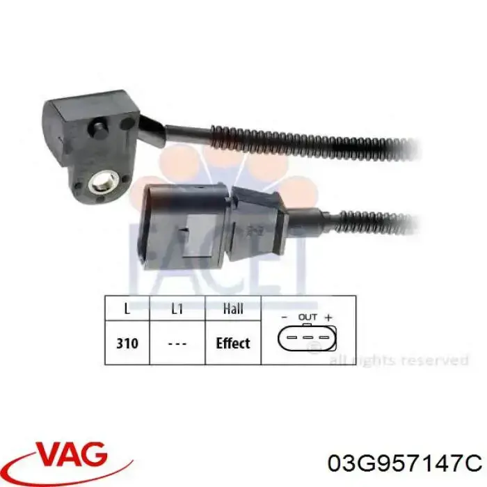 03G957147C VAG Sensor posición arbol de levas