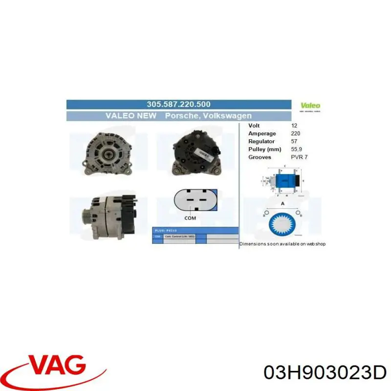 Comprar 03H903023D VAG Dynamo