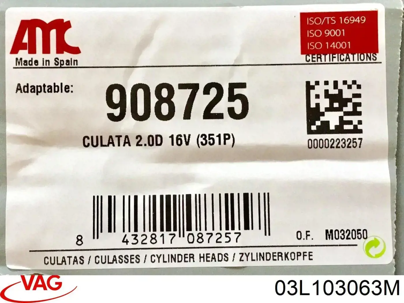 Culata 03L103063M VAG