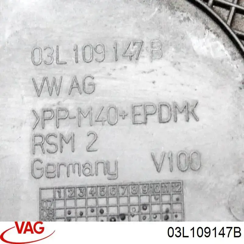 Comprar 03L109147B VAG Cubierta inferior de la correa de distribución