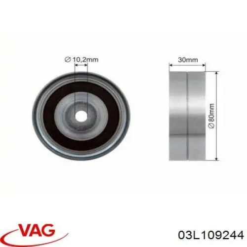 Polea correa distribución VAG 03L109244 precio, desde 30,72 EUR