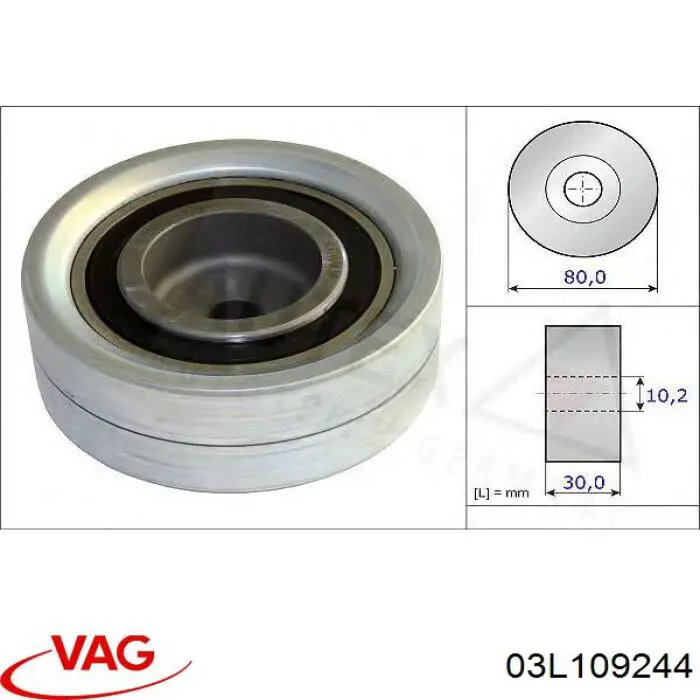 Comprar 03L109244 VAG Polea correa distribución