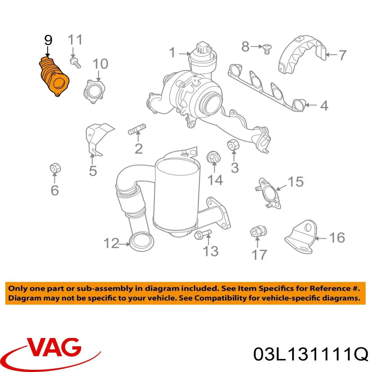 Comprar 03L131111Q VAG Tubo de admisión de aire al turbocompresor