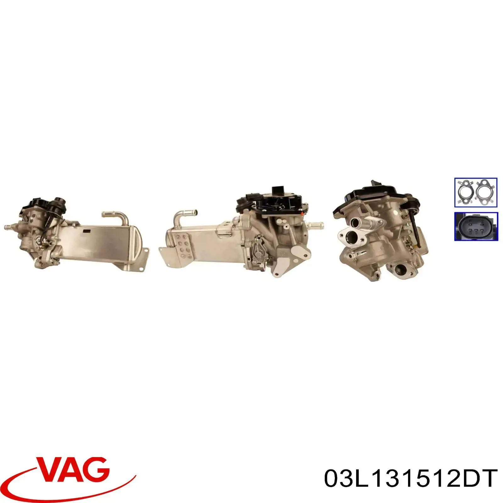 Enfriador de recirculación de gases de escape EGR 03L131512DT VAG