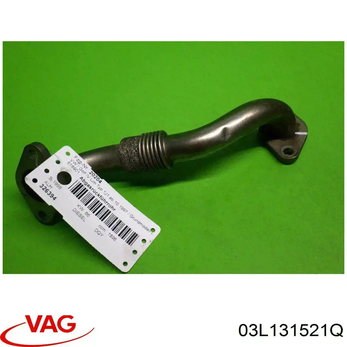 03L131521Q VAG Manguera de radiador EGR, suministro