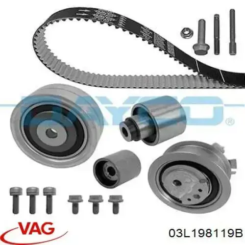 Juego de correas dentadas VAG 03L198119B precio, desde 128,08 EUR