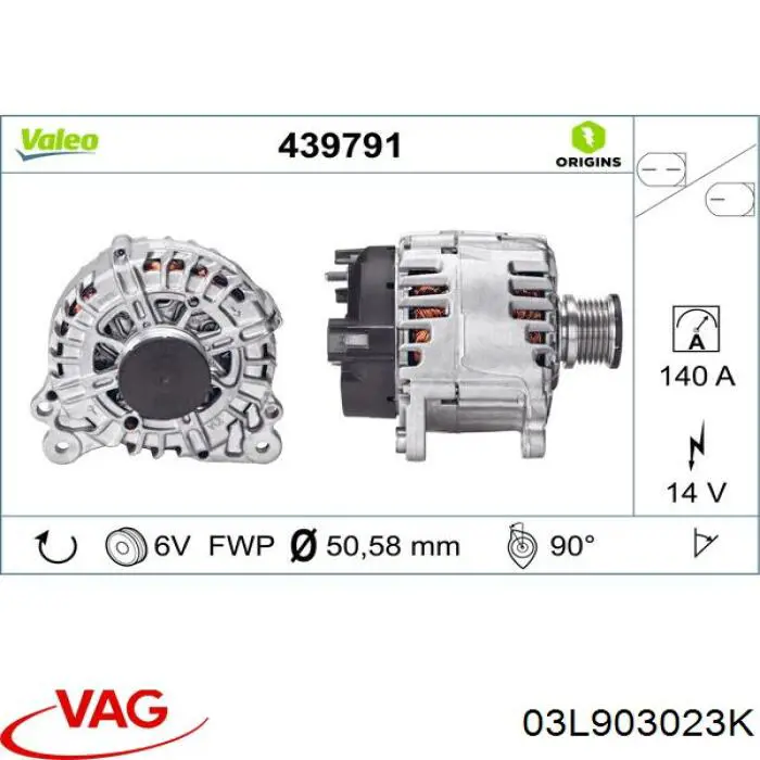 Alternador Volkswagen Caddy SAB