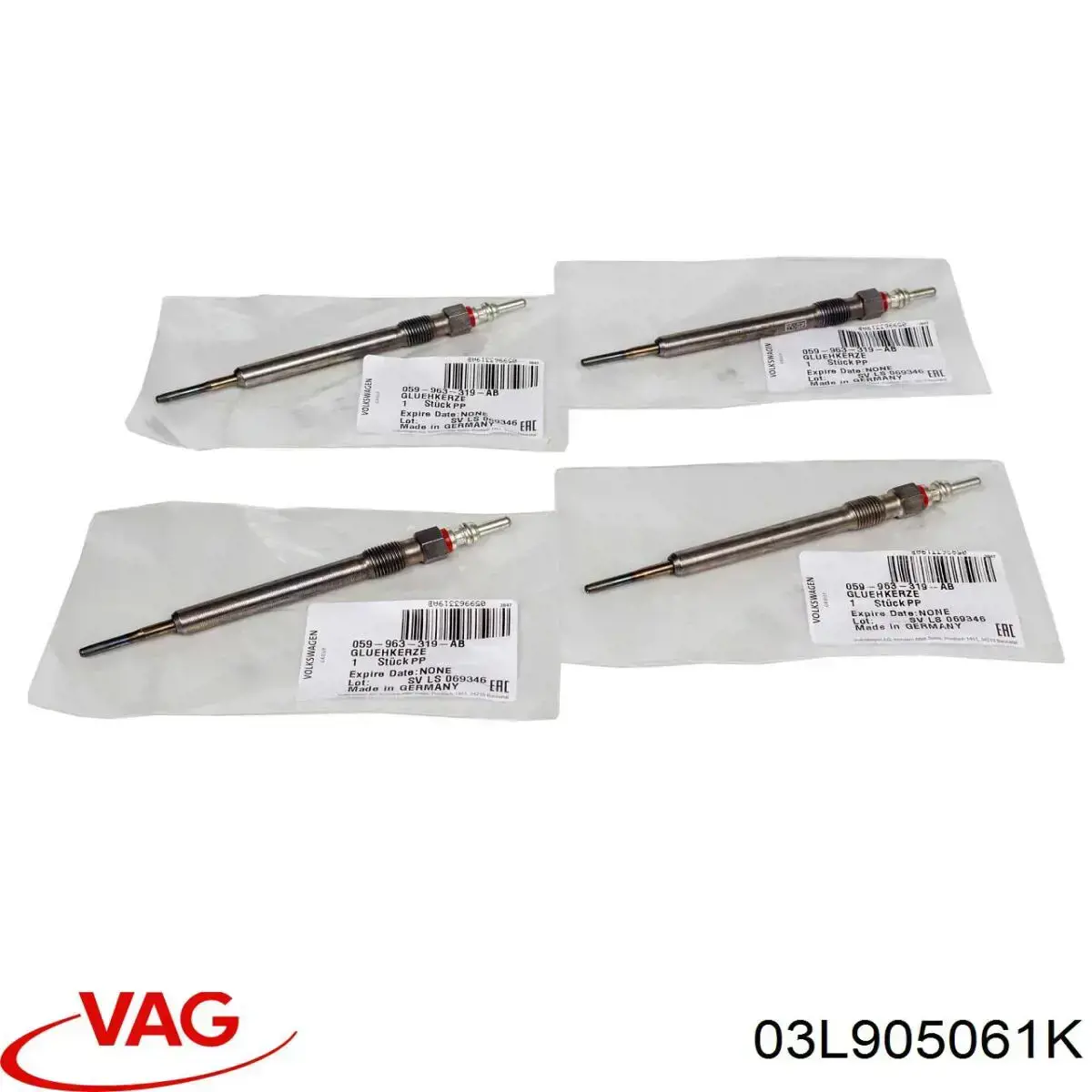 03L905061K VAG Bujías de calentamiento