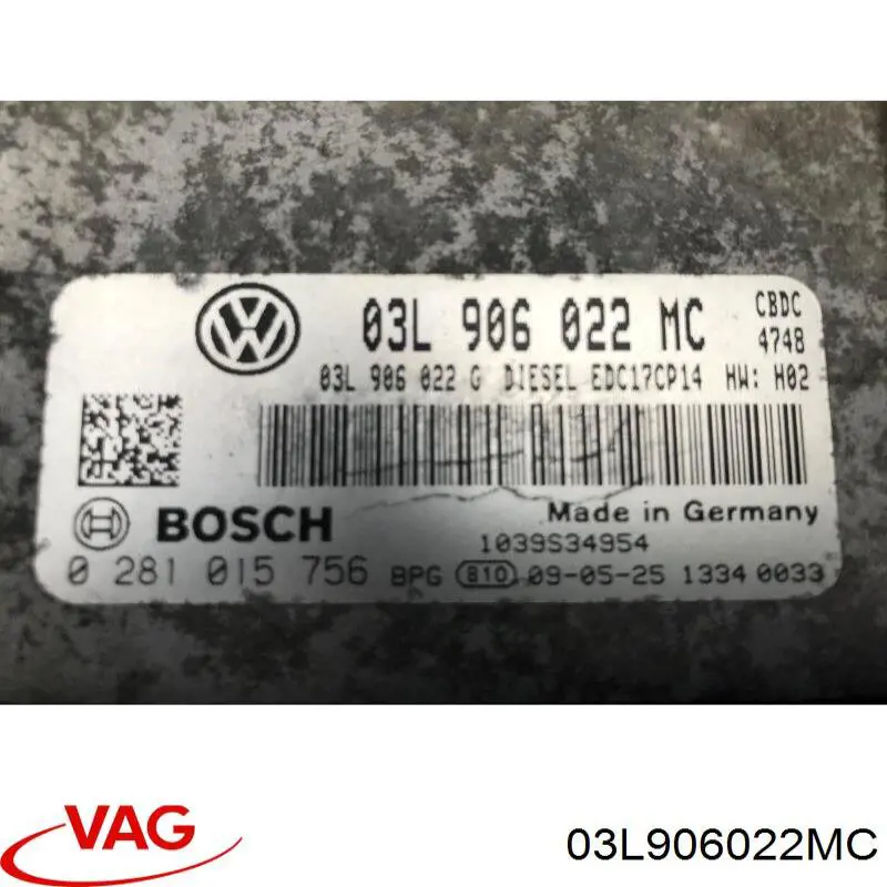03L906022MC VAG Centralina Del Motor