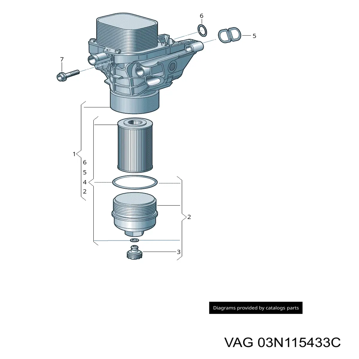 Tapa del filtro de aceite VAG 03N115433C precio, desde 24,14 EUR