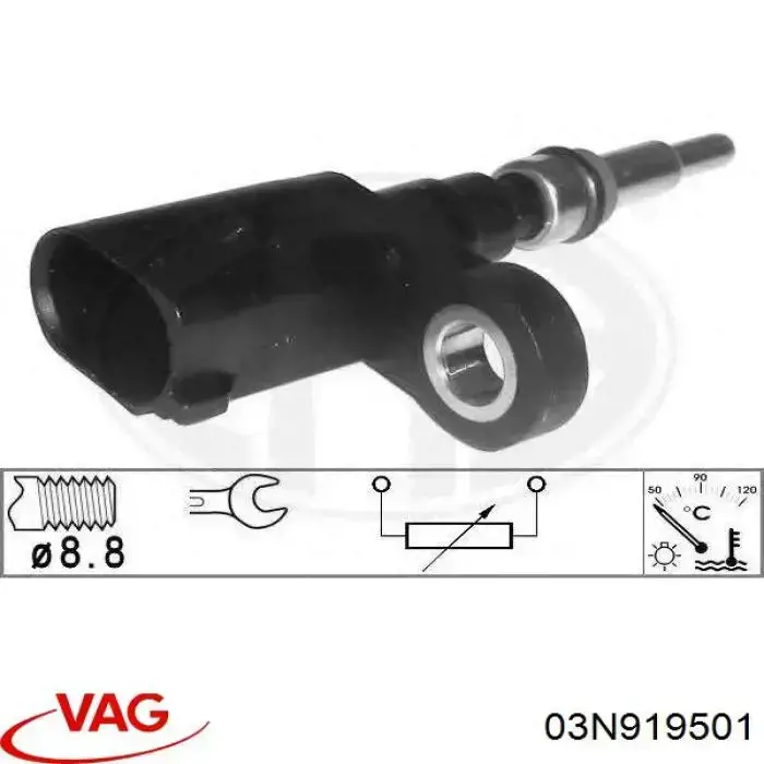 Sensor de temperatura del refrigerante para Volkswagen Passat (B8, 3G2)