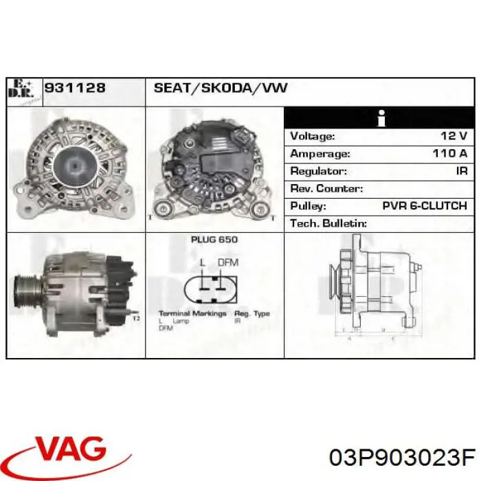 Comprar 03P903023F VAG Dynamo