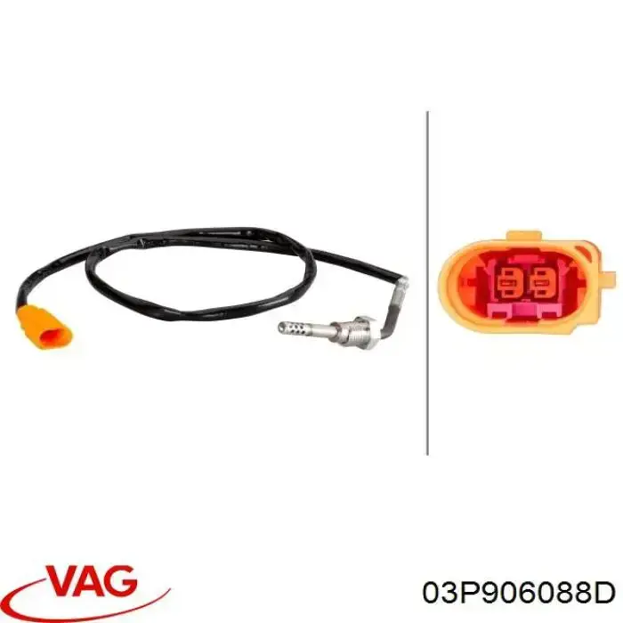 03P906088D VAG sensor de temperatura, gas de escape, después de filtro hollín/partículas