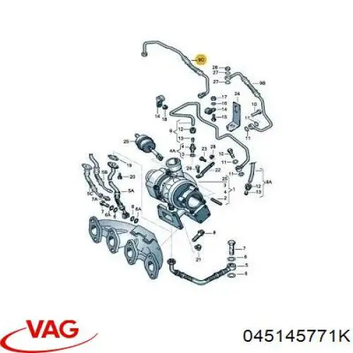 Comprar 045145771K VAG Tubo de suministro de aceite a la turbina