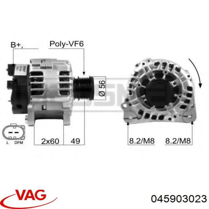 Alternador VAG 045903023