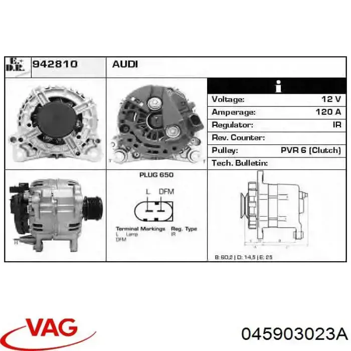 Generador VAG 0124515022