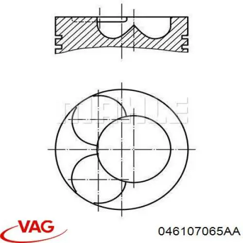 046107065AA VAG pistón completo para 1 cilindro, std