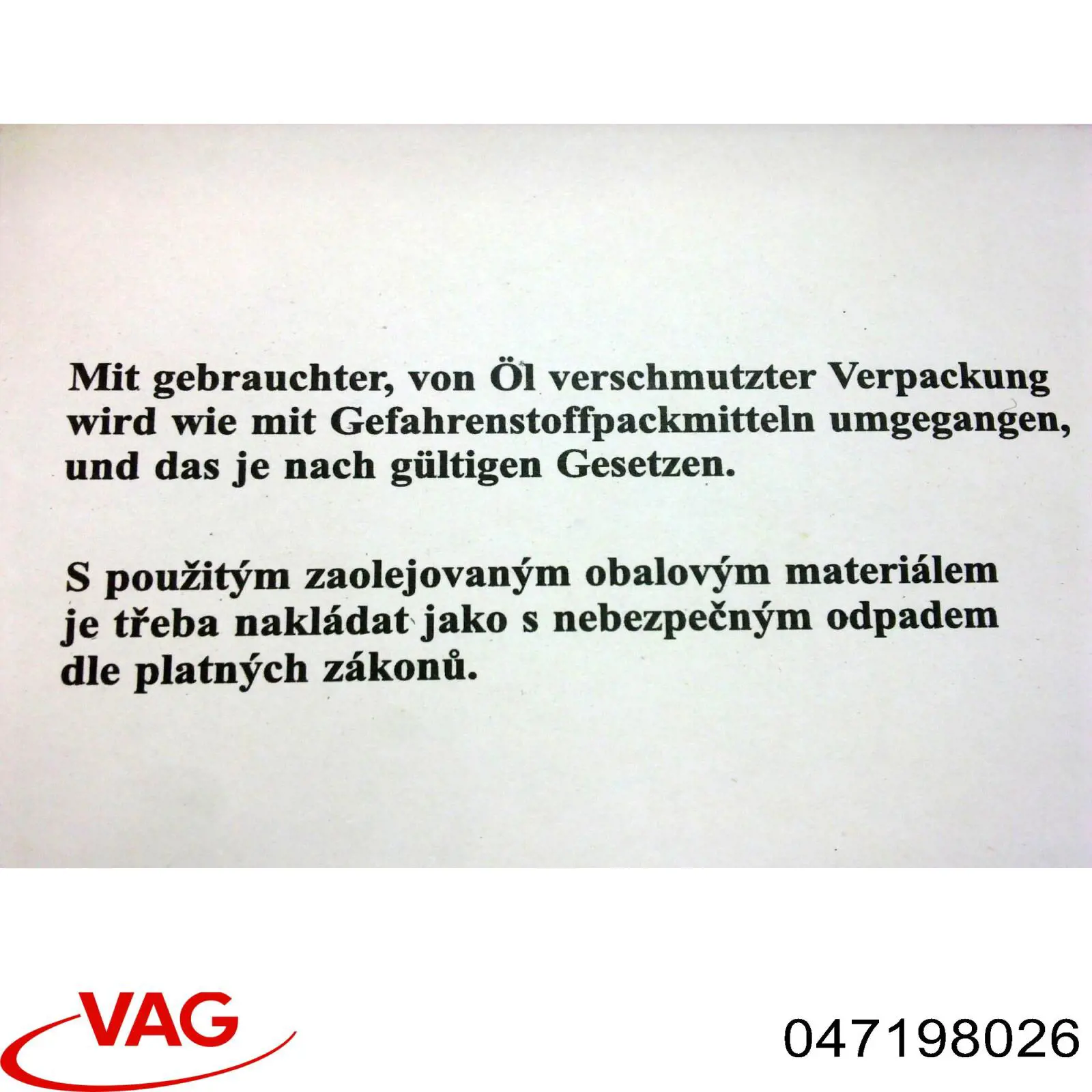 047198026 VAG Juego de cadena de distribución