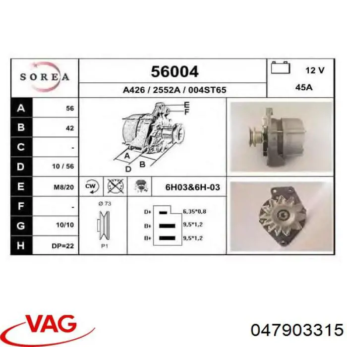Tensor de correa poli V 047903315 VAG