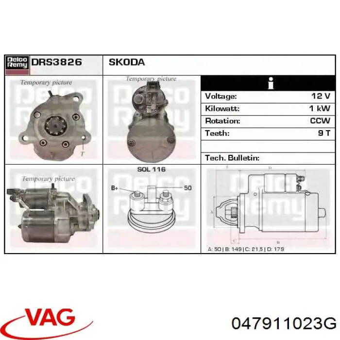 Comprar 047911023G VAG Motores de arranque