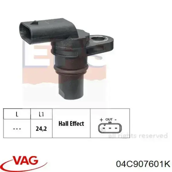 Comprar 04C907601K VAG Sensor de posición del árbol de levas