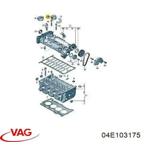 04E103175 VAG válvula, ventilaciuón cárter