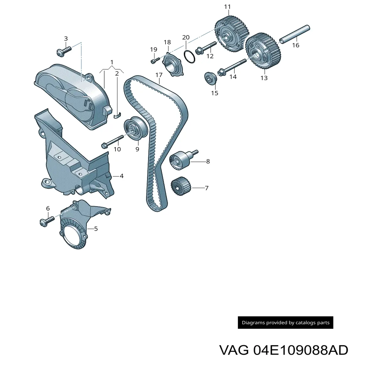04E109088N VAG Engranaje árbol de levas lado de admisión