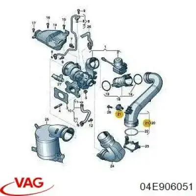 04E906051 VAG sensor de presion de carga (inyeccion de aire turbina)