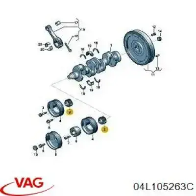 Comprar 04L105263C VAG Piñón del cigüeñal
