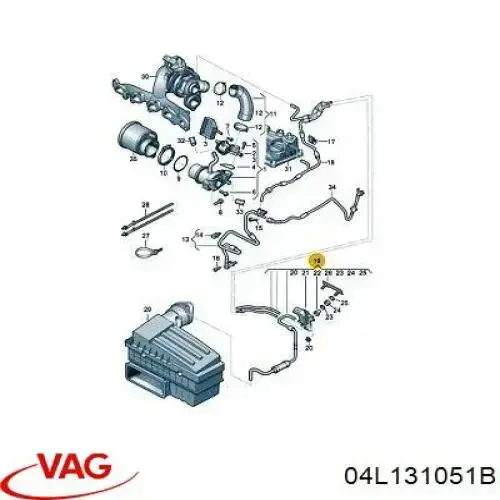Manguera de vacío de control de EGR VAG 04L131051B precio, desde 70,38 EUR