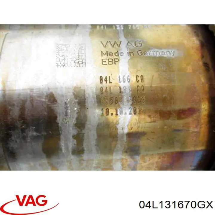 Comprar 04L131670GX VAG Filtro de partículas (FAP)