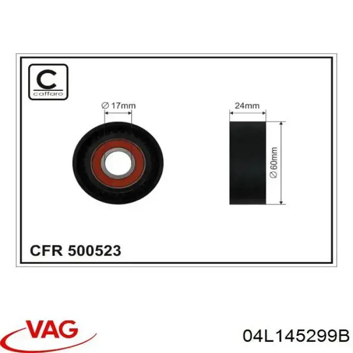 Tensor de correa poli V 04L145299H VAG