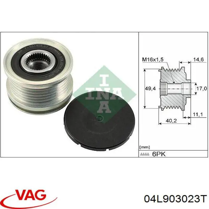 04L903023T VAG Alternador de coche