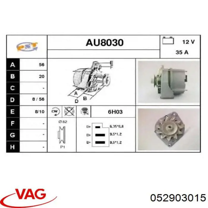 052903015 VAG alternador