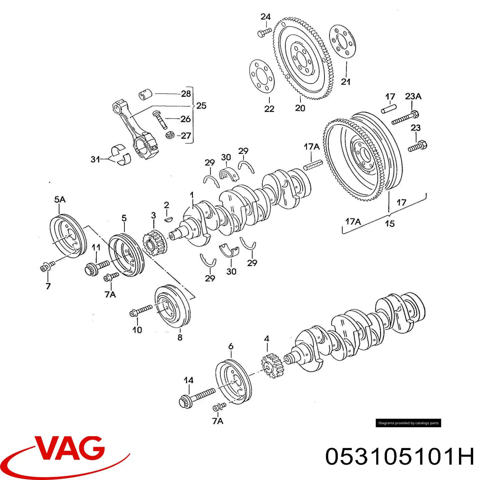 Cigüeñal VAG 053105101C precio, desde 1596,19 EUR