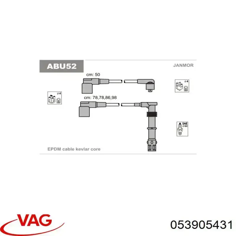 Comprar 053905431 VAG Cable de bujía