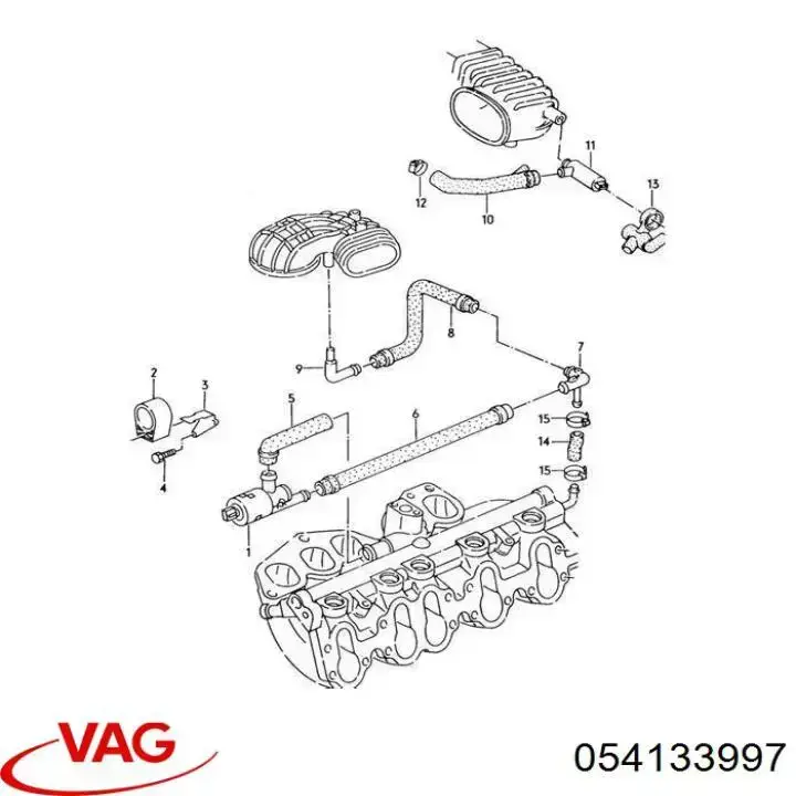 054133997 VAG tubo de ventilacion del carter (separador de aceite)
