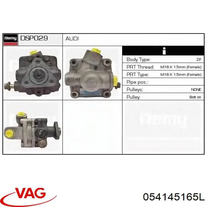 Bomba de dirección asistida  VAG 054145165L precio, desde 95,36 EUR