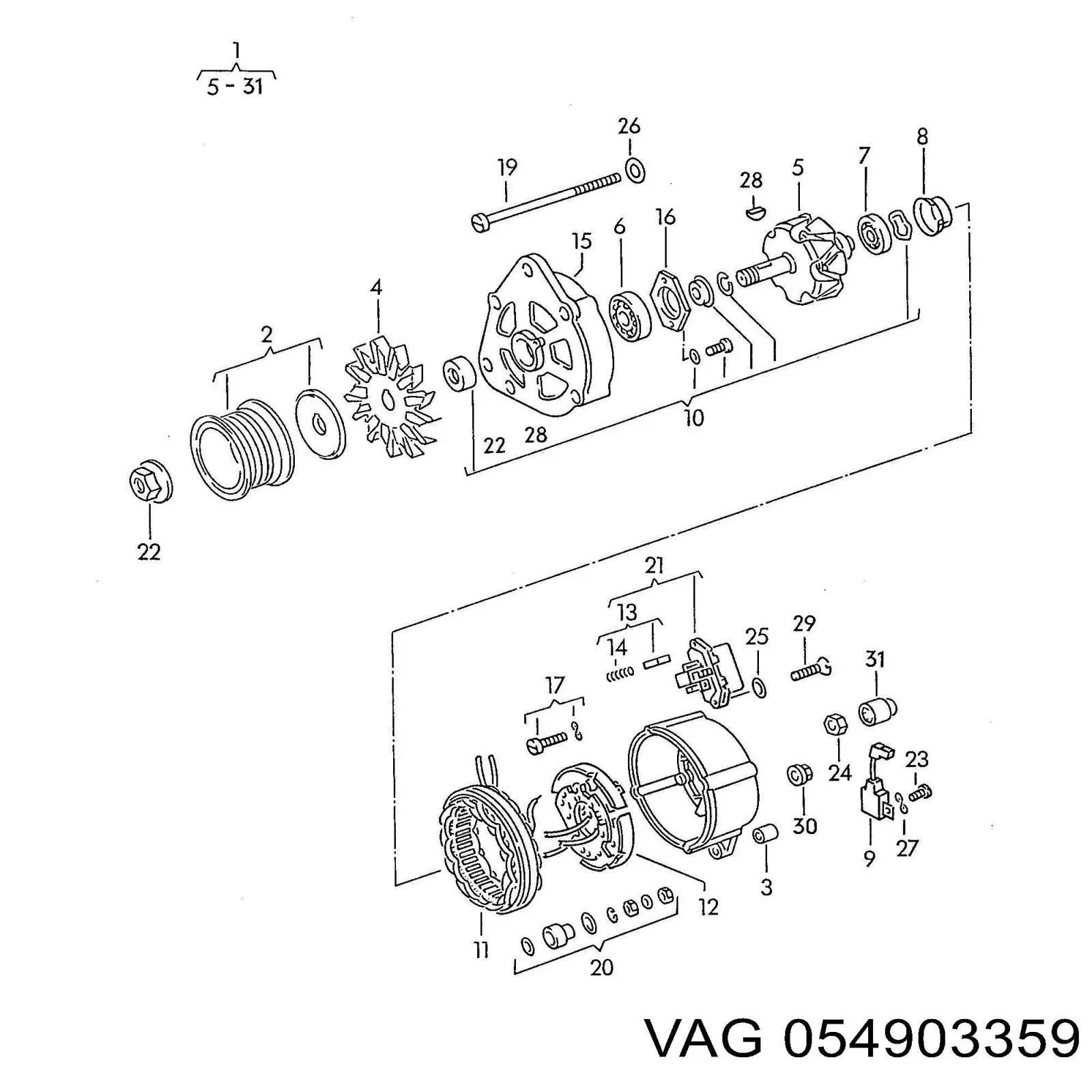 Puente rectificador del alternador VAG 054903359 precio, desde 33,58 EUR