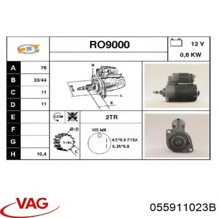 055911023B VAG motor de arranque