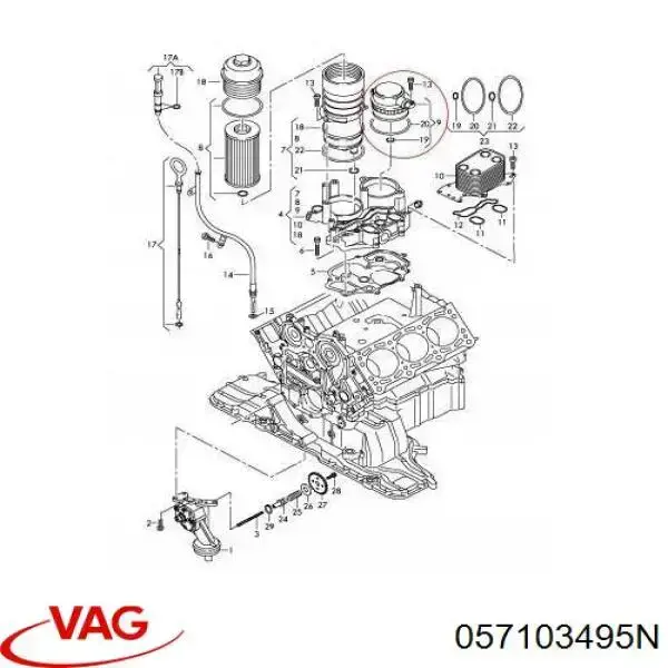 057103495N VAG Válvula de ventilación del cárter