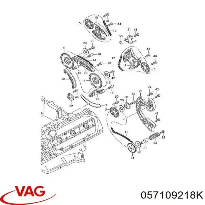 Comprar 057109218K VAG Tensor derecho de cadena de distribución
