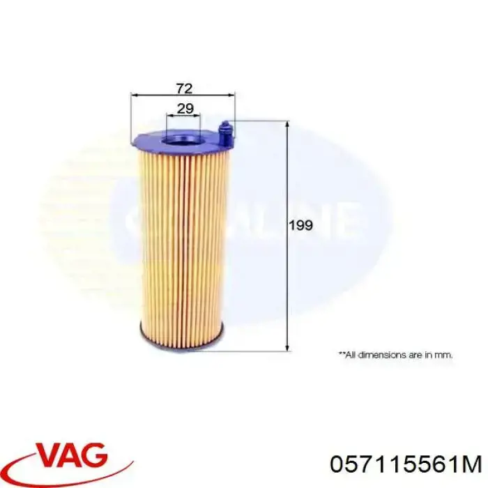 057115561M VAG Filtro aceite